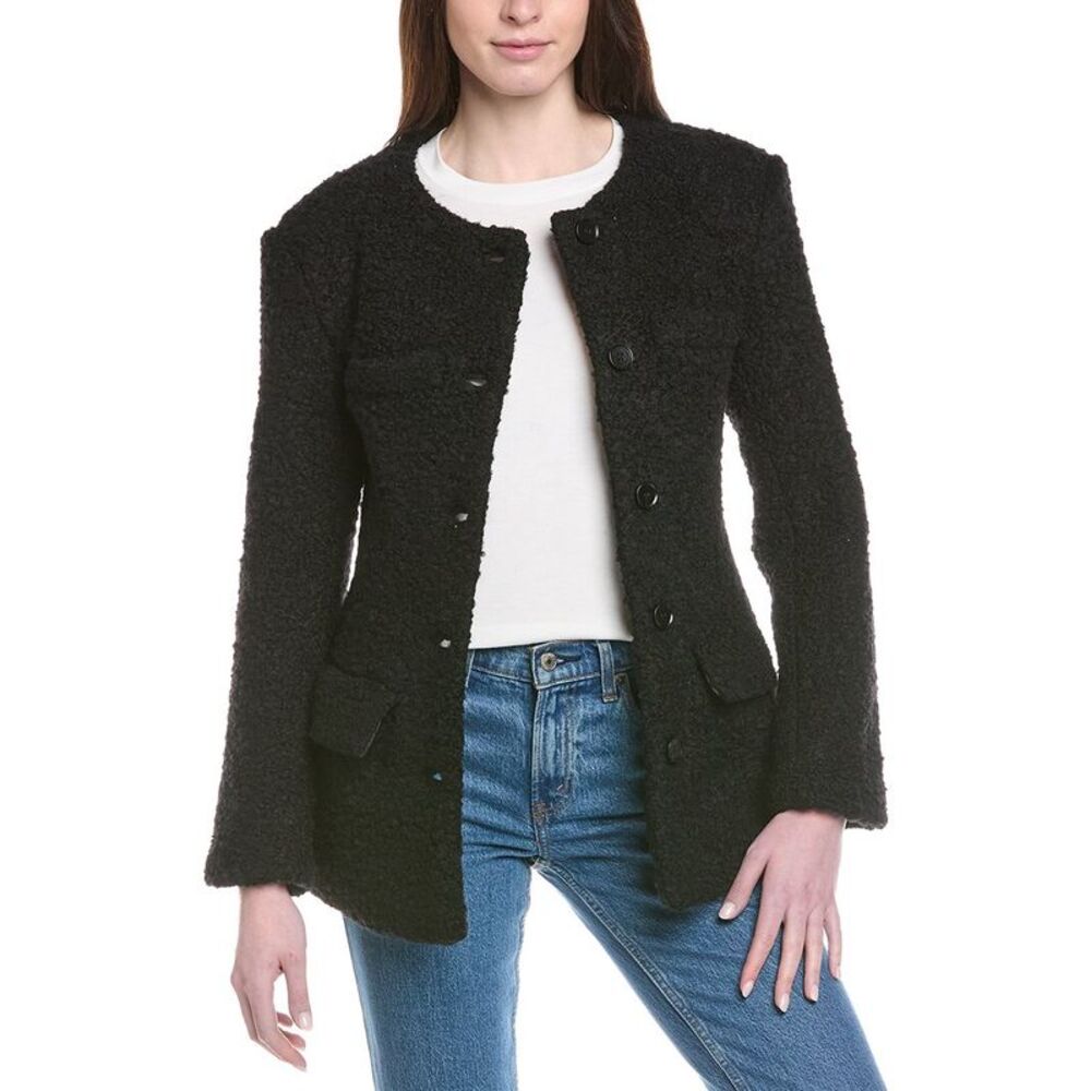 Line & Dot Womens Angie Wool-Blend Jacket, Black